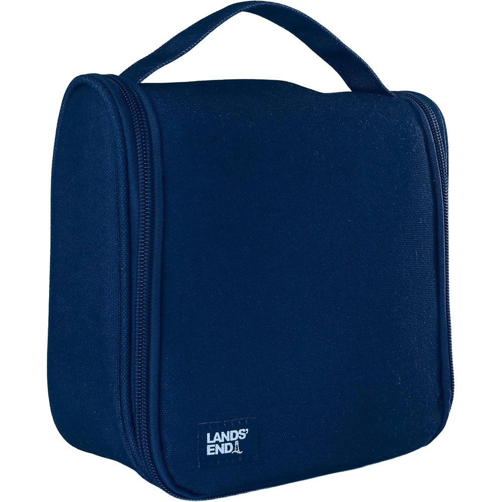 image:imageLands End Small Hanging Toiletry Bag for Travel Canvas Hanging Dopp Kit Hygiene Bag NavyNavy