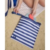 Lands’ End Wet Bags for Travel 2-Piece Set, Polyester Canvas Wet Dry Bag for Swimsuits, Wet Clothes, and More (Navy Stripe)