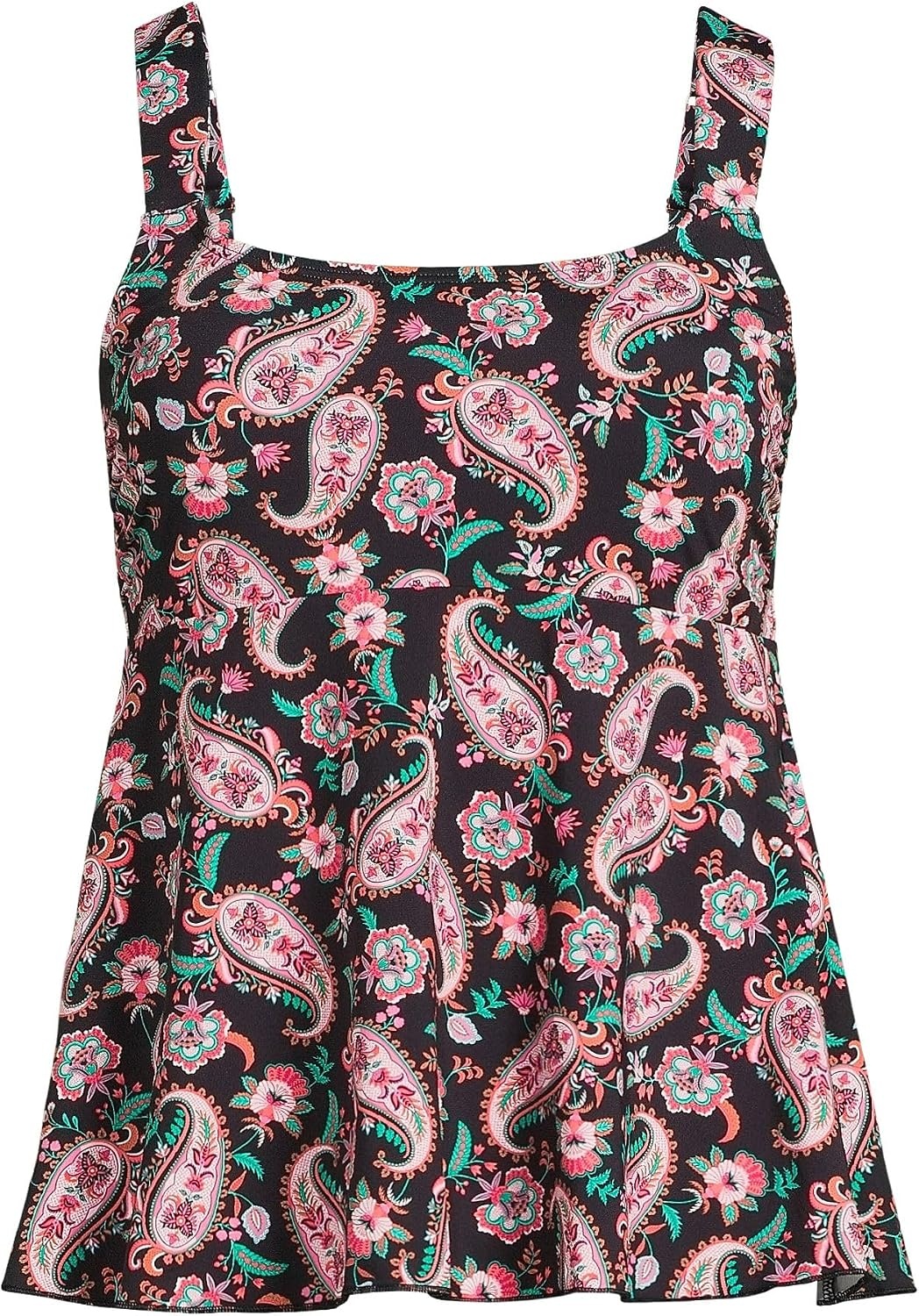image:imageLands End Womens Flutter Tankini TopBlack Multi Paisley Floral
