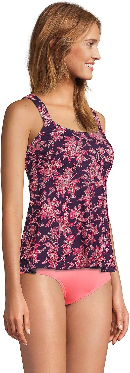 image:imageLands End Womens Flutter Tankini TopBlackberryStrawberry Jacobean