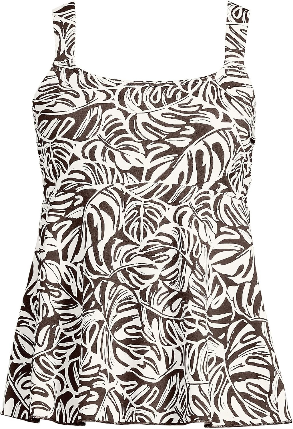 image:imageLands End Womens Flutter Tankini TopBrown Mini Tropic Leaves