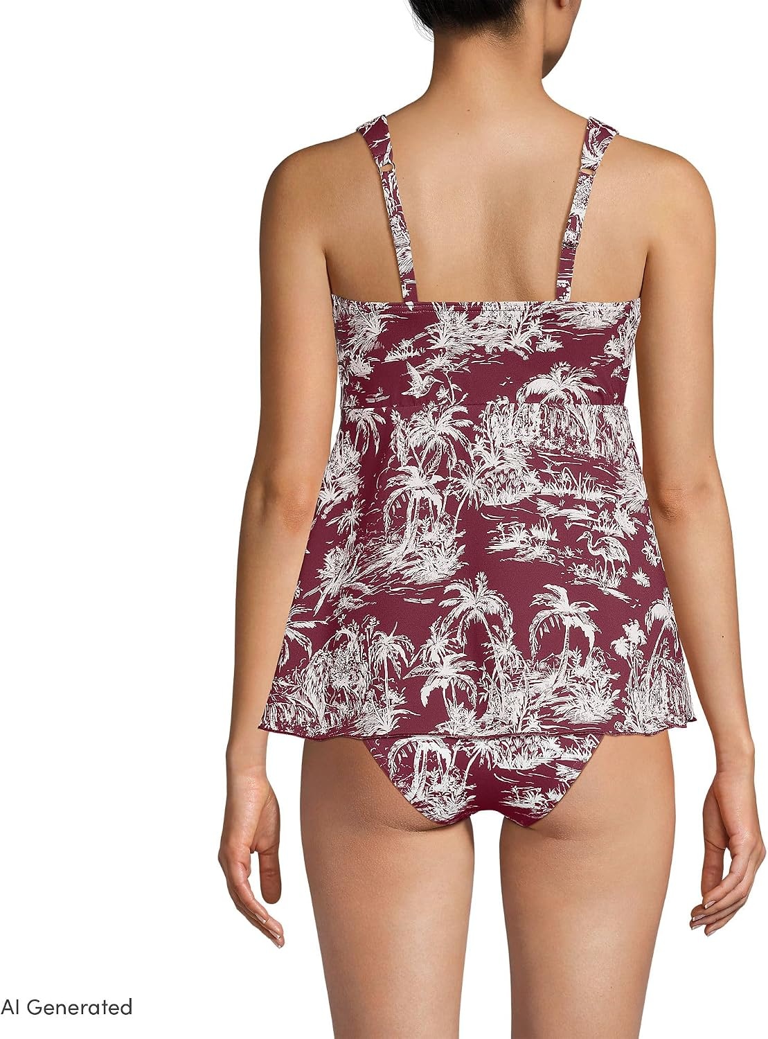 image:imageLands End Womens Flutter Tankini TopBurgundy Island Scenic