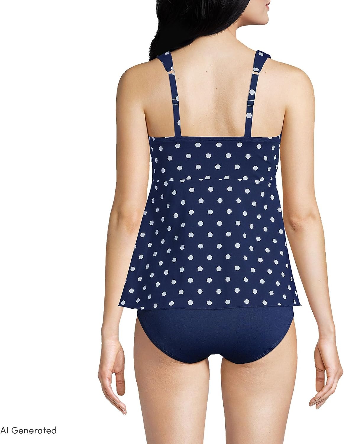image:imageLands End Womens Flutter Tankini TopDeep Sea Polka Dot