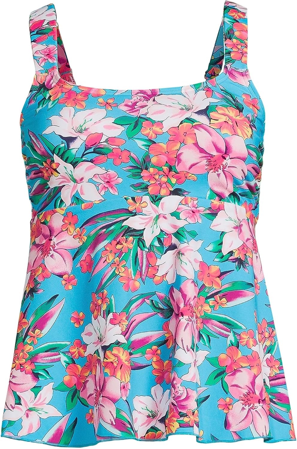 image:imageLands End Womens Flutter Tankini TopTurquoise Lily Palm