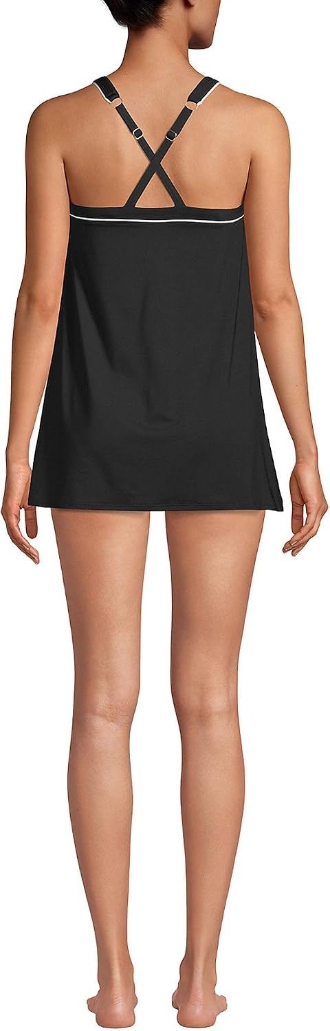 image:imageLands End Womens High Neck Swim DressBlack