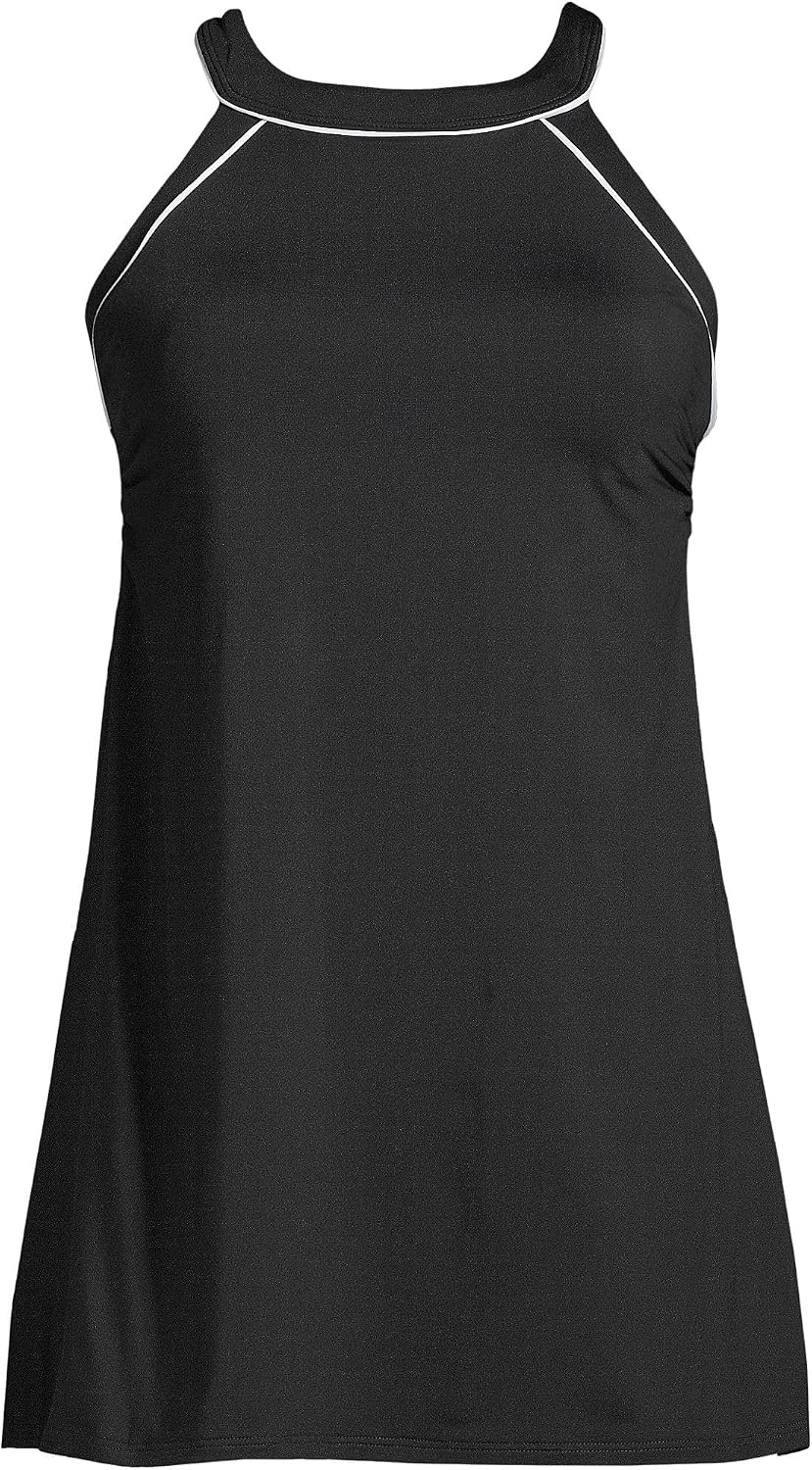 image:imageLands End Womens High Neck Swim DressBlack