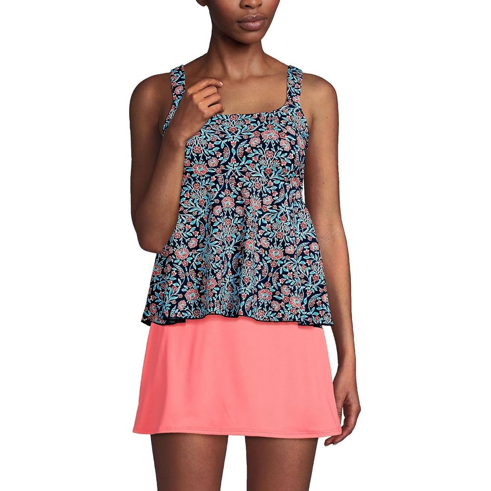 image:imageLands End Womens Flutter Tankini TopDeep Sea Navy Adorn Floral