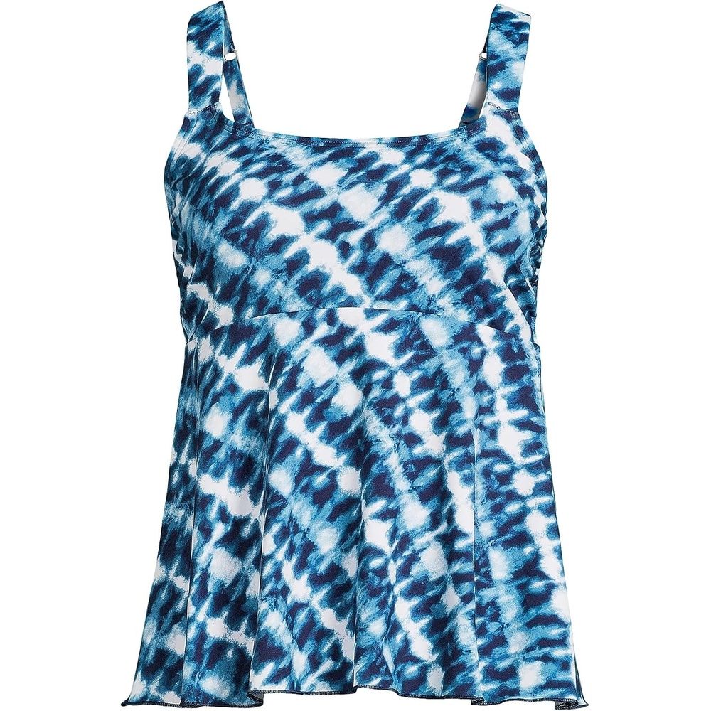 image:imageLands End Womens Flutter Tankini TopNavyWhite Bias Tie Dye