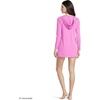 Lands’ End Women’s Cotton Jersey Long Sleeve Hooded Swim Cover-up Dress(Aster Pink)