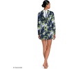 Lands’ End Women’s Cotton Jersey Long Sleeve Hooded Swim Cover-up Dress(Navy/White Blooms)