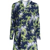 Lands’ End Women’s Cotton Jersey Long Sleeve Hooded Swim Cover-up Dress(Navy/White Blooms)