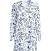 Lands’ End Women’s Cotton Jersey Long Sleeve Hooded Swim Cover-up Dress(White/Blue Toile)