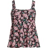 Lands’ End Women’s Flutter Tankini Top(Black Multi Paisley Floral)