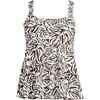Lands’ End Women’s Flutter Tankini Top(Brown Mini Tropic Leaves)