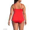 Lands’ End Women’s Flutter Tankini Top(Daylily Red)