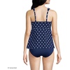 Lands’ End Women’s Flutter Tankini Top(Deep Sea Polka Dot)