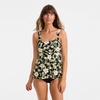 Lands’ End Women’s Flutter Tankini Top(Hibiscus Floral/Black)