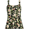 Lands’ End Women’s Flutter Tankini Top(Hibiscus Floral/Black)