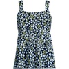 Lands’ End Women’s Flutter Tankini Top(Navy Mini Bloom Floral)