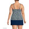 Lands’ End Women’s Flutter Tankini Top(Navy Mini Bloom Floral)