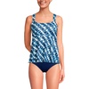Lands’ End Women’s Flutter Tankini Top(Navy/White Bias Tie Dye)