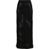 Women’s Cotton Open Knit Maxi Swim Cover-up Skirt(Black)