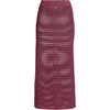 Women’s Cotton Open Knit Maxi Swim Cover-up Skirt(Burgundy Spritz)