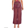 Women’s Cotton Open Knit Maxi Swim Cover-up Skirt(Burgundy Spritz)