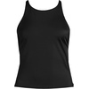 Women’s Tugless High Neck Strappy Back Tankini Swimsuit Top(Black)