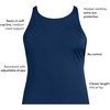 Women’s Tugless High Neck Strappy Back Tankini Swimsuit Top(Deep Sea Navy)