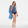 Women’s Tugless High Neck Strappy Back Tankini Swimsuit Top(Navy Mosaic Mini Tile)