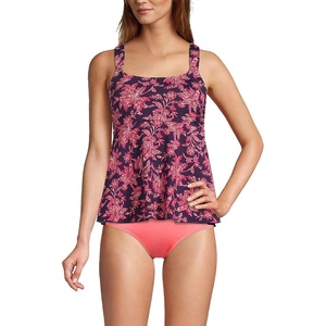 Lands’ End Women’s Flutter Tankini Top(Blackberry/Strawberry Jacobean)