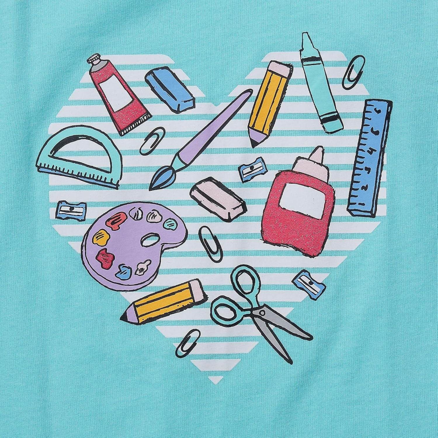 image:imageLands End Girls Graphic TeeGlitter SchoolAruba Blue