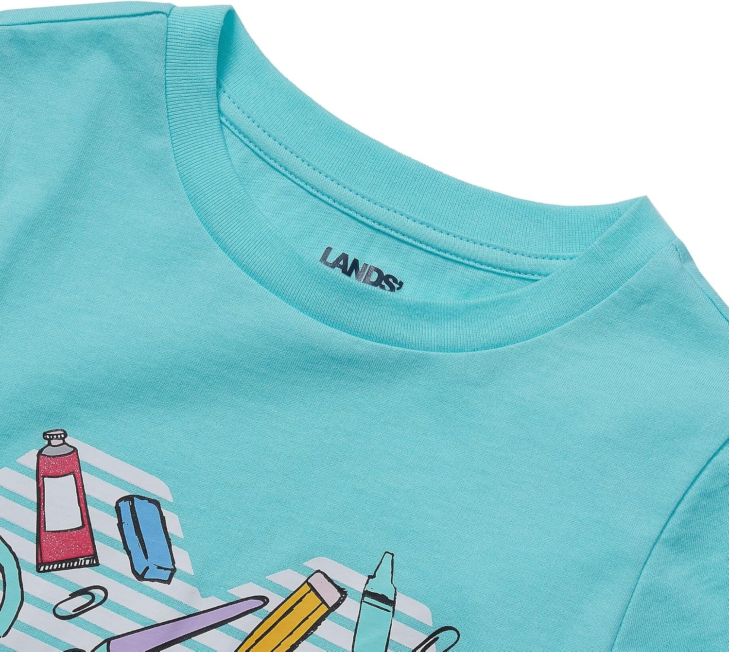 image:imageLands End Girls Graphic TeeGlitter SchoolAruba Blue