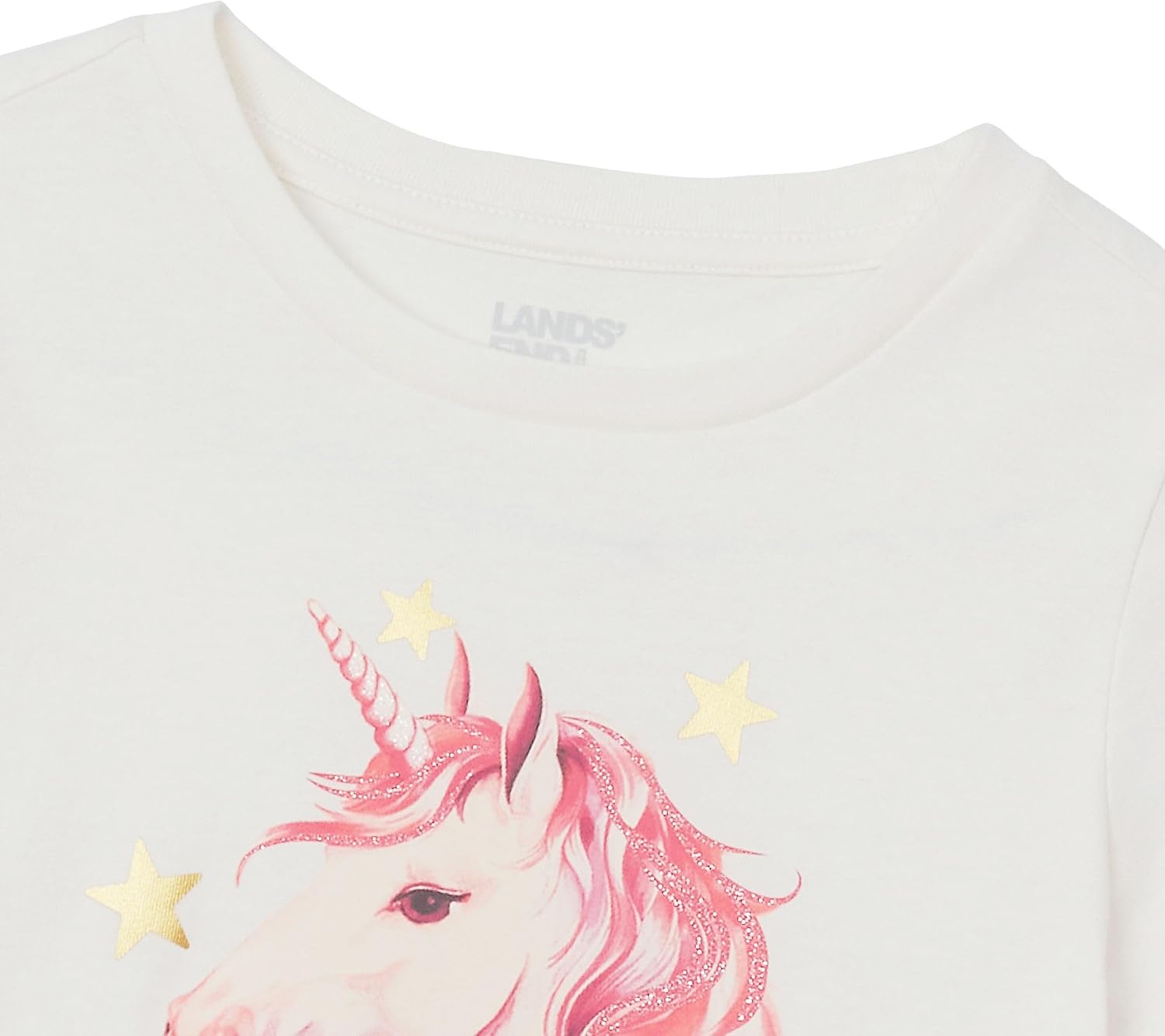 image:imageLands End Girls Graphic TeeGlitter UnicornEgret