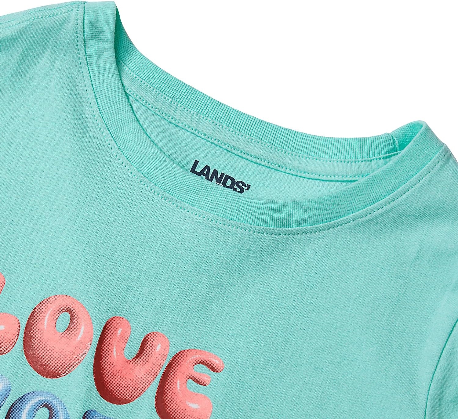 image:imageLands End Girls Graphic TeePositive WordsMint