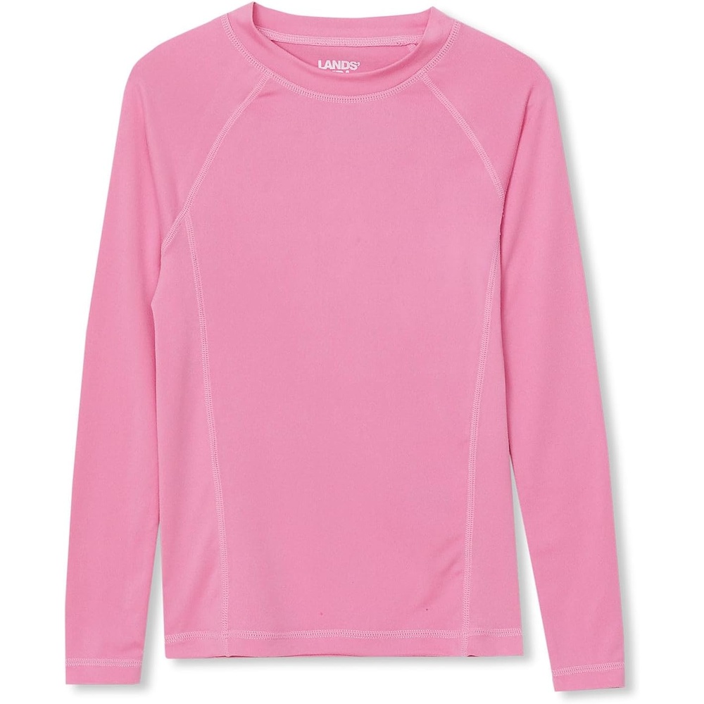 image:imageLands End Girls Thermal Base Layer Long Underwear Thermaskin Crew Neck ShirtFuchsia Pink