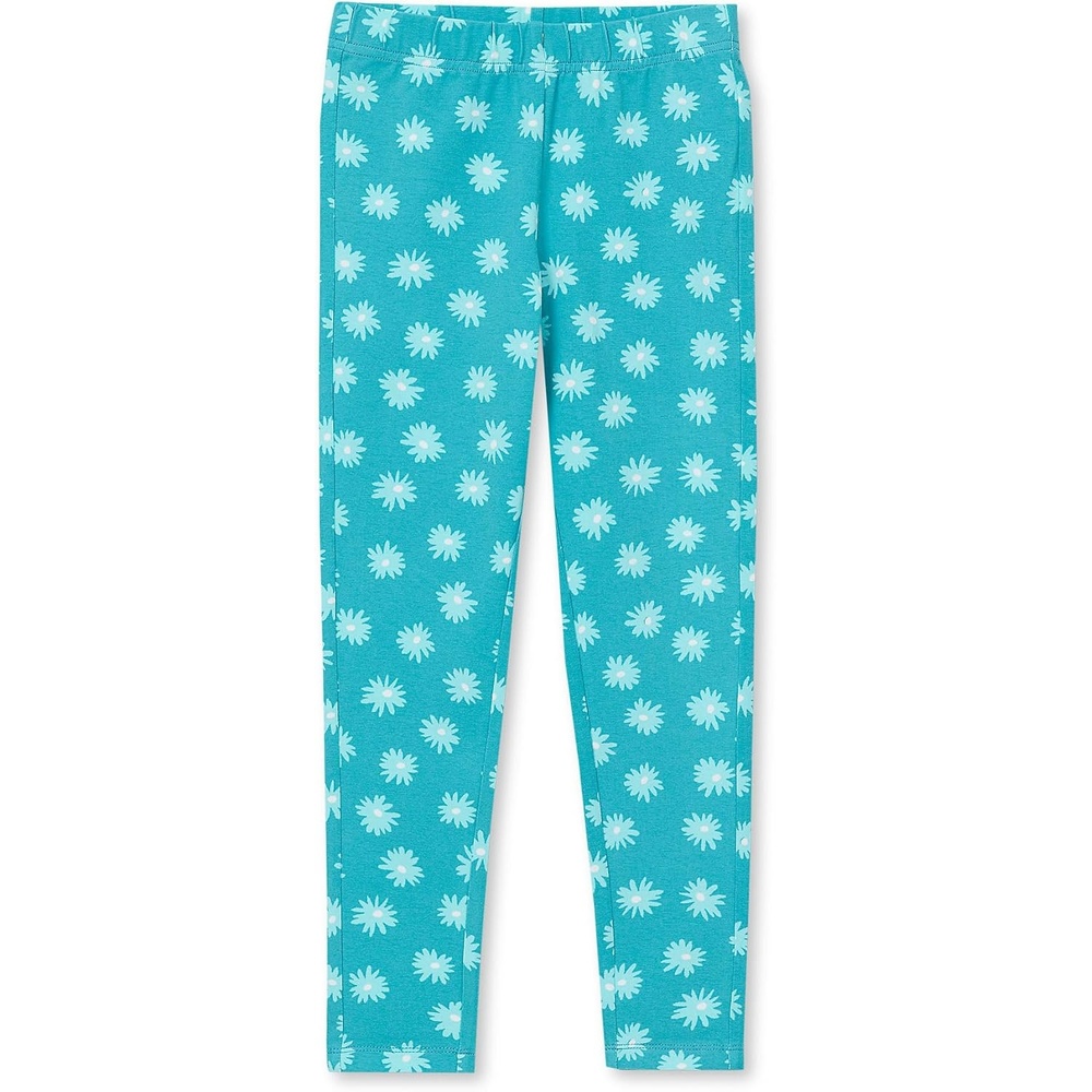 image:imageLands End Girls Tough Cotton Novelty LeggingsFloralBaltic Teal