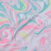 Girls Chlorine Resistant Short Sleeve Rash Guard Swim Top and Bikini Set(Light Pink Multi Swirl)