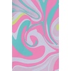 Girls Chlorine Resistant Short Sleeve Rash Guard Swim Top and Bikini Set(Light Pink Multi Swirl)