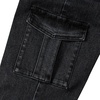 Girls Denim Cargo Wide Leg Jeans(Black Fade)
