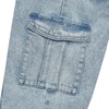 Girls Denim Cargo Wide Leg Jeans(Light Blue Sky)