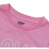 Lands’ End Girls Graphic Tee(Embroidery Love/Fuchsia Pink)