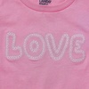 Lands’ End Girls Graphic Tee(Embroidery Love/Fuchsia Pink)