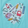 Lands’ End Girls Graphic Tee(Glitter School/Aruba Blue)