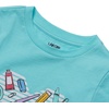 Lands’ End Girls Graphic Tee(Glitter School/Aruba Blue)