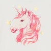 Lands’ End Girls Graphic Tee(Glitter Unicorn/Egret)