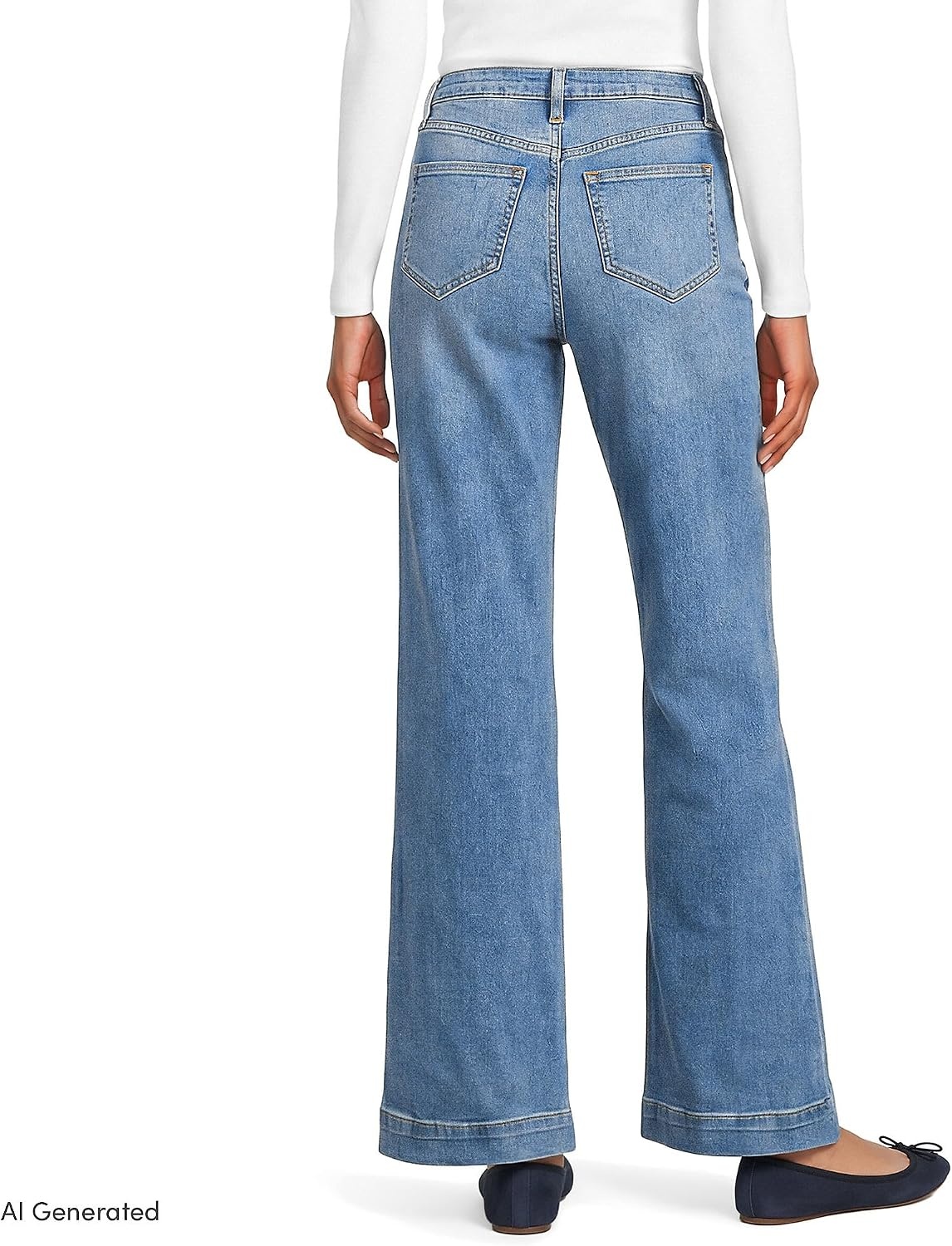 image:imageWomens Tencel Fiber High Rise Wide Leg PantsBeau Blue