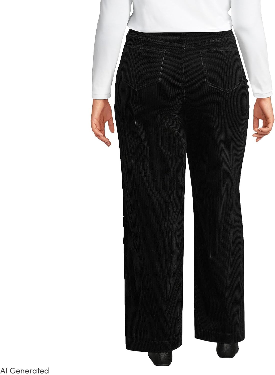 image:imageWomens Tencel Fiber High Rise Wide Leg PantsBlack