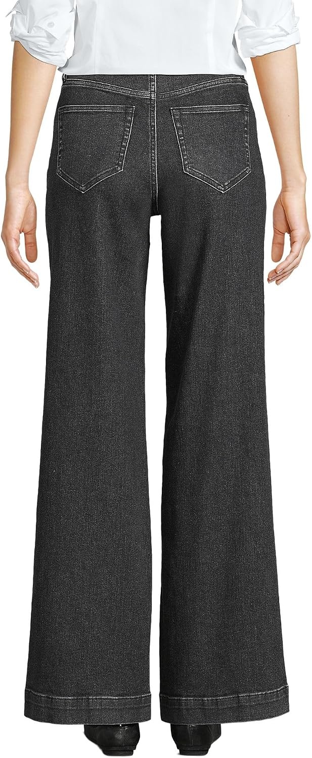 image:imageWomens Tencel Fiber High Rise Wide Leg PantsBlack Stone Wash
